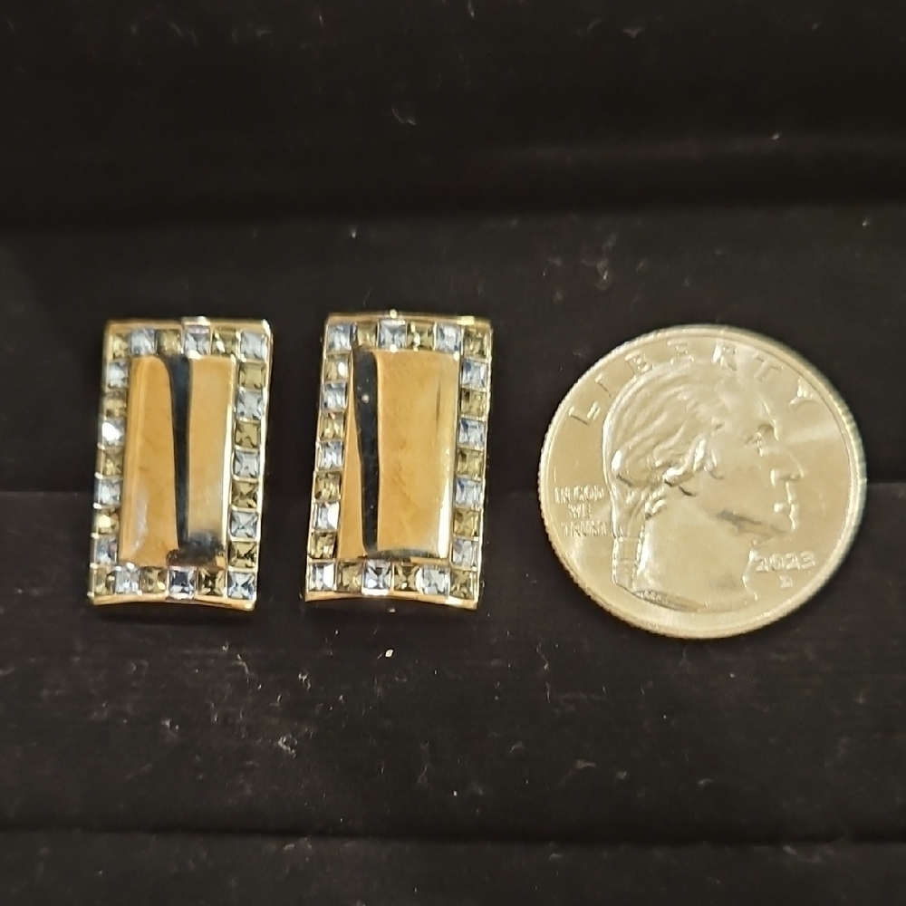 Elegant Silver Rectangular Cufflinks Surrounded W… - image 2